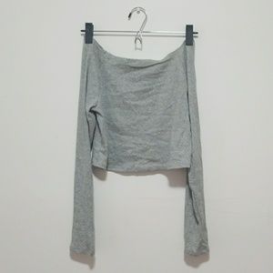 Grey Off Shoulder Top